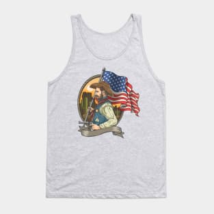 Man holding American flag Tank Top